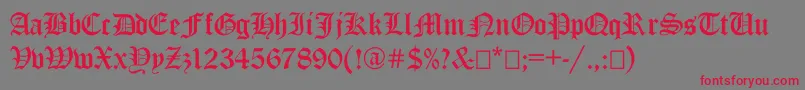 Ancientgermangothicc Font – Red Fonts on Gray Background