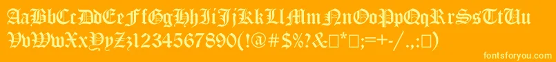 Шрифт Ancientgermangothicc – жёлтые шрифты на оранжевом фоне