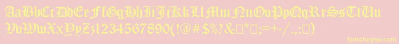 Ancientgermangothicc Font – Yellow Fonts on Pink Background