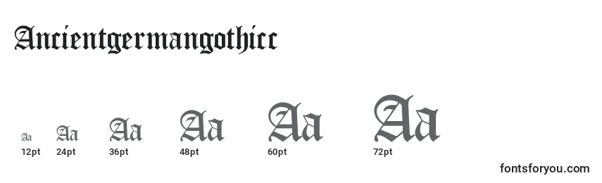 Размеры шрифта Ancientgermangothicc