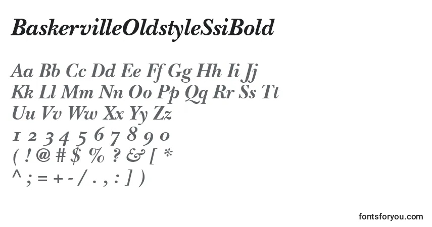 A fonte BaskervilleOldstyleSsiBold – alfabeto, números, caracteres especiais
