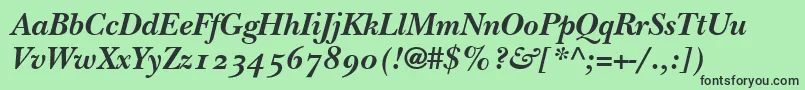 BaskervilleOldstyleSsiBold Font – Black Fonts on Green Background