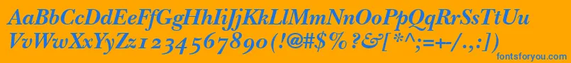 BaskervilleOldstyleSsiBold Font – Blue Fonts on Orange Background