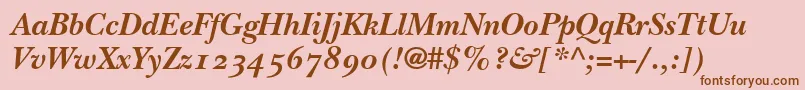 More about BaskervilleOldstyleSsiBold Font BaskervilleOldstyleSsiBold Font – Brown Fonts on Pink Background