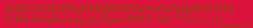 BaskervilleOldstyleSsiBold Font – Brown Fonts on Red Background