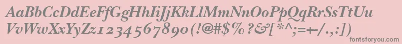 BaskervilleOldstyleSsiBold Font – Gray Fonts on Pink Background
