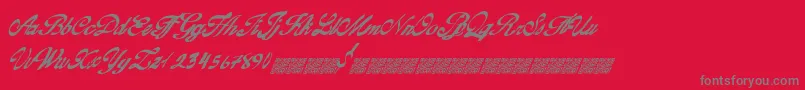 Goldfinger Font – Gray Fonts on Red Background