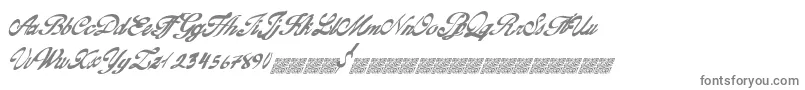 Goldfinger-fontti – harmaat kirjasimet valkoisella taustalla