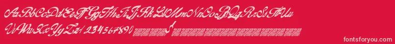 Goldfinger Font – Pink Fonts on Red Background