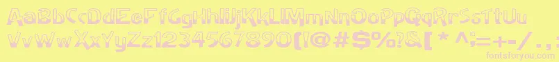 Badhhabit71RegularTtext Font – Pink Fonts on Yellow Background