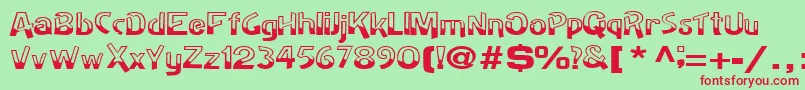 Badhhabit71RegularTtext Font – Red Fonts on Green Background