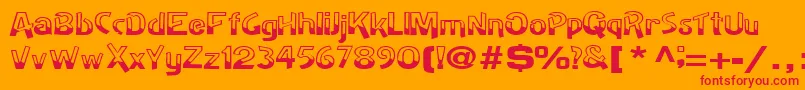 Badhhabit71RegularTtext Font – Red Fonts on Orange Background
