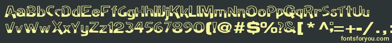 Badhhabit71RegularTtext Font – Yellow Fonts on Black Background