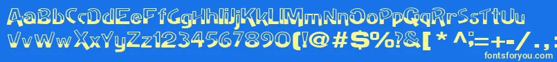 Badhhabit71RegularTtext Font – Yellow Fonts on Blue Background