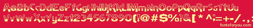 Badhhabit71RegularTtext Font – Yellow Fonts on Red Background
