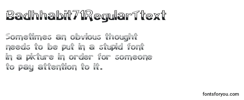 フォントBadhhabit71RegularTtext