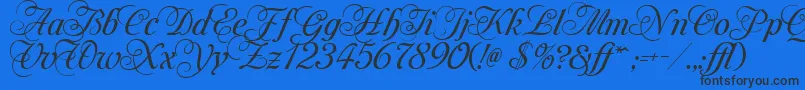 MonAmourTwoMedium-Schriftart – Schwarze Schriften auf blauem Hintergrund