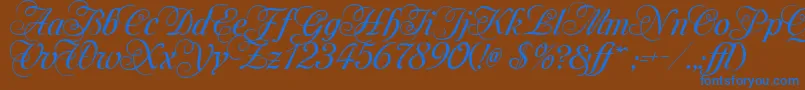 MonAmourTwoMedium Font – Blue Fonts on Brown Background