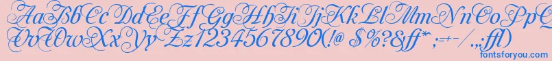 MonAmourTwoMedium Font – Blue Fonts on Pink Background