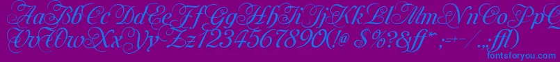 Шрифт MonAmourTwoMedium – синие шрифты на фиолетовом фоне