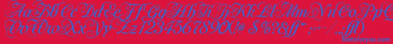 Шрифт MonAmourTwoMedium – синие шрифты на красном фоне