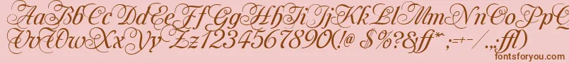 MonAmourTwoMedium-Schriftart – Braune Schriften auf rosa Hintergrund