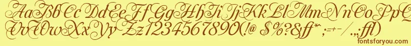MonAmourTwoMedium-fontti – ruskeat fontit keltaisella taustalla