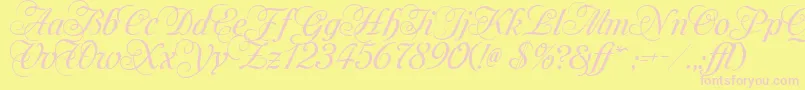 MonAmourTwoMedium Font – Pink Fonts on Yellow Background
