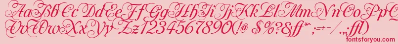MonAmourTwoMedium Font – Red Fonts on Pink Background