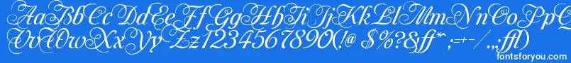 MonAmourTwoMedium Font – White Fonts on Blue Background