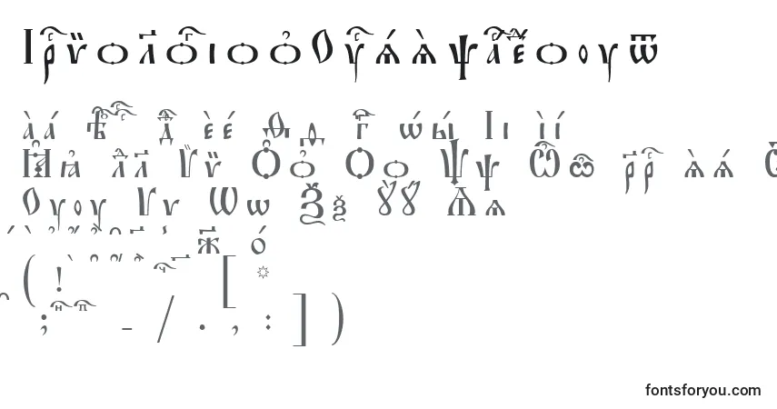 Czcionka IrmologionUcsSpacedout – alfabet, cyfry, specjalne znaki