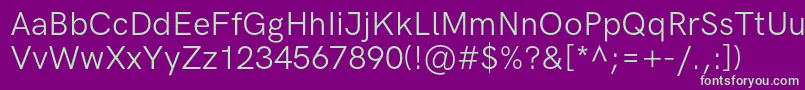 HkgroteskRegularlegacy Font – Green Fonts on Purple Background