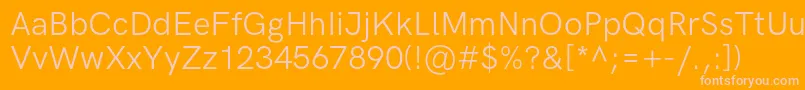 HkgroteskRegularlegacy Font – Pink Fonts on Orange Background