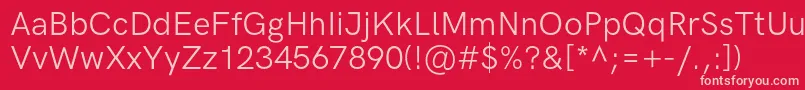 HkgroteskRegularlegacy Font – Pink Fonts on Red Background