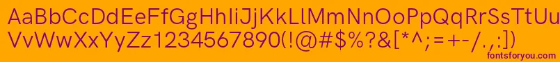 HkgroteskRegularlegacy Font – Purple Fonts on Orange Background
