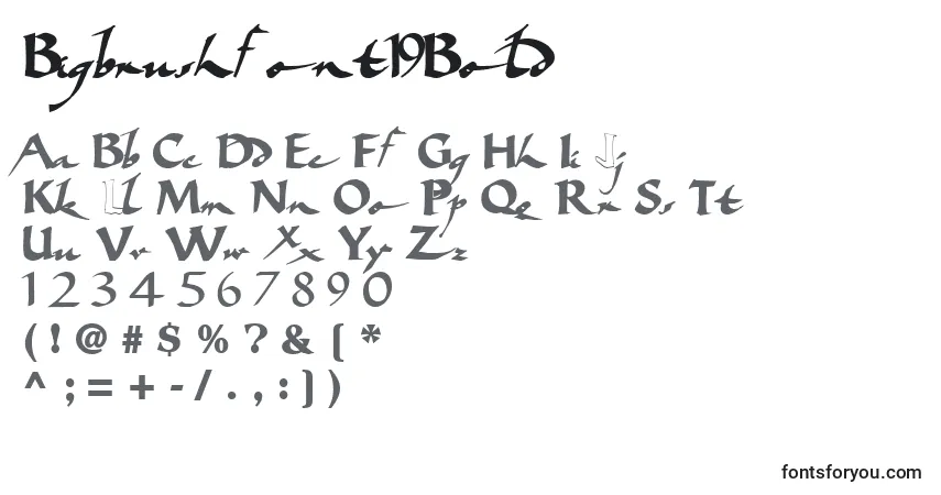 Bigbrushfont19Boldフォント–アルファベット、数字、特殊文字