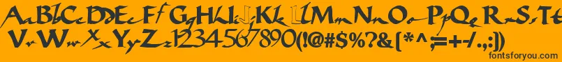 Bigbrushfont19Bold-Schriftart – Schwarze Schriften auf orangefarbenem Hintergrund