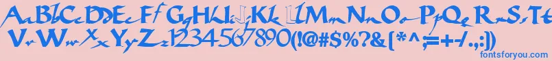 fuente Bigbrushfont19Bold – Fuentes Azules Sobre Fondo Rosa