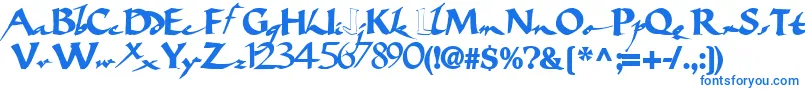 Bigbrushfont19Bold Font – Blue Fonts on White Background