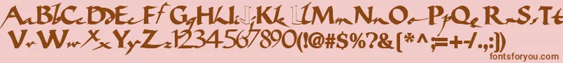 Bigbrushfont19Bold Font – Brown Fonts on Pink Background