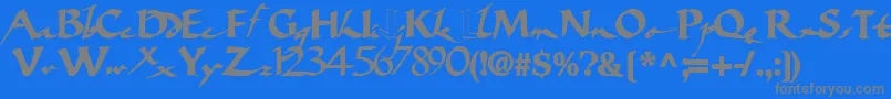 fuente Bigbrushfont19Bold – Fuentes Grises Sobre Fondo Azul