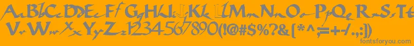 Bigbrushfont19Bold Font – Gray Fonts on Orange Background