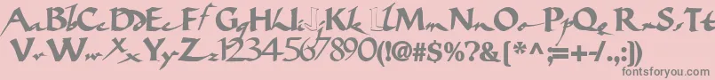 Fonte Bigbrushfont19Bold – fontes cinzas em um fundo rosa