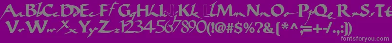 Bigbrushfont19Bold-Schriftart – Graue Schriften auf violettem Hintergrund