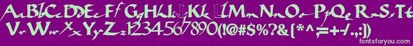 Bigbrushfont19Bold-fontti – vihreät fontit violetilla taustalla