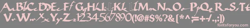 フォントBigbrushfont19Bold – 灰色の背景にピンクのフォント