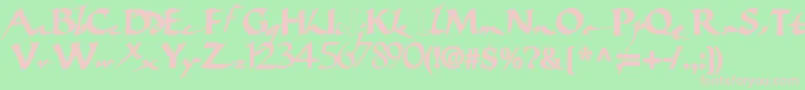 Bigbrushfont19Bold Font – Pink Fonts on Green Background