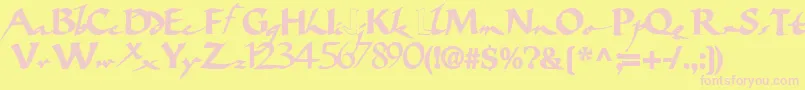 Bigbrushfont19Bold Font – Pink Fonts on Yellow Background