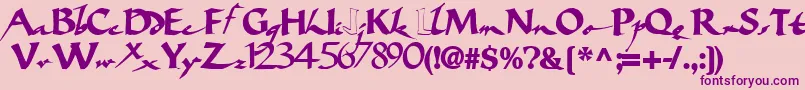 Weitere Informationen zur Bigbrushfont19Bold-Schriftart Bigbrushfont19Bold-Schriftart – Violette Schriften auf rosa Hintergrund