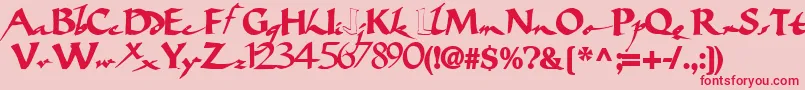 fuente Bigbrushfont19Bold – Fuentes Rojas Sobre Fondo Rosa